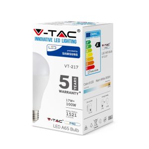 LED крушка 17W E27 6400K Samsung чип VT-217 V-TAC | AVStore