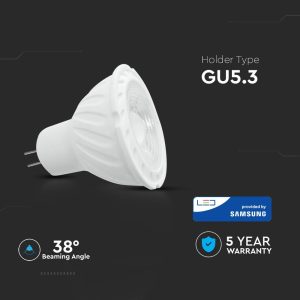 LED луничка 6.5W GU5.3 6400K Samsung чип VT-267 V-TAC | AVStore