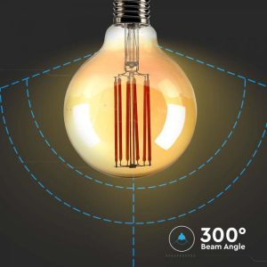 LED крушка 7W E27 G95 2200K филамент VT-2027 V-TAC | AVStore