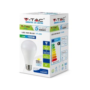 LED крушка 12W E27 6400K Samsung чип VT-295 V-TAC | AVStore