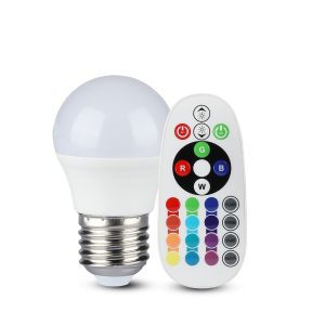 LED крушка с дистанцианно управление 3.5W E27 RGB+6400K VT-2224 V-TAC | AVStore