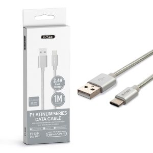 Кабел за зареждане Fast Charge и прехвърляне на данни USB Type C серия Platium V-TAC | AVStore