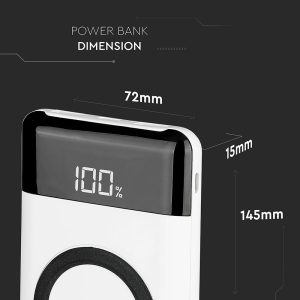 Външна батерия с безжично зареждане Power Bank USB C, microUSB 10000 mAh черна | AVStore