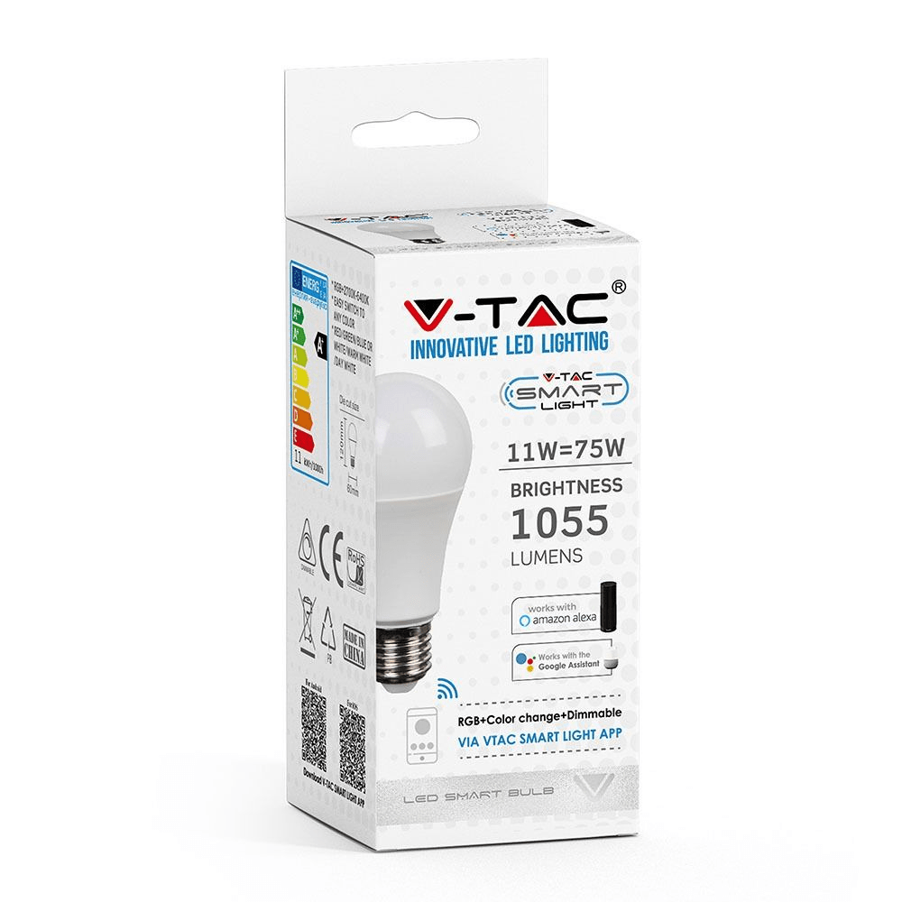 Smart Led Крушка 11W Е27 A60 VT-5113 V-TAC 1 SMART LED Wi-Fi Крушка 11W Е27 A60 VT-5113 V-TAC | AVStore