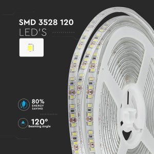 LED лента 7.2W/M 4500K IP65 12V VT-3528-120 V-TAC ролка 5 метра | AVStore