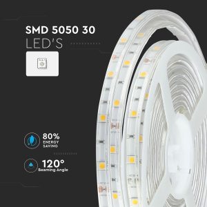 LED лента 4.8W/M RGB IP65 12V VT-5050-30 V-TAC ролка 5 метра | AVStore