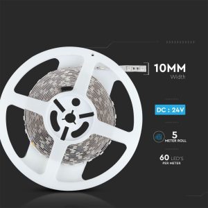 LED лента 9W/M 6400K IP20 24V VT-5050-60 V-TAC ролка 5 метра | AVStore