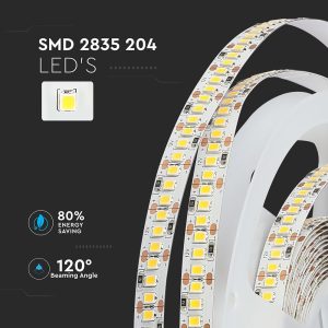 LED лента 18W/M 6000K IP20 VT-2835-204 V-TAC ролка 5 метра | AVStore