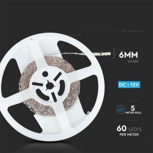 LED лента 4W/M 6400K IP20 12V VT-2835-60 V-TAC ролка 5 метра | AVStore