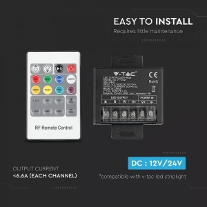 Контролер RF за RGB LED лента V-TAC 12V/24V 240/480W VT-2421 | AVStore