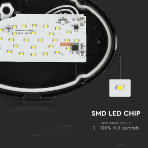 LED плафон черен 8W 3000K овален VT-8014 V-TAC | AVStore