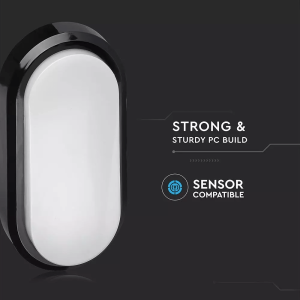 LED плафон черен 8W 3000K овален VT-8038 V-TAC | AVStore