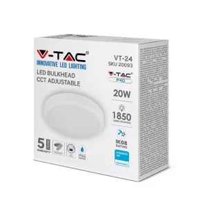 LED плафон 20W 3в1 Ф380 Samsung кръгъл VT-24 V-TAC | AVStore