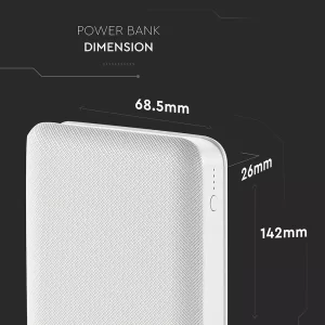 Външна батерия Power Bank, Micro USB 20000 mAh VT-3502 V-TAC бяла | AVStore