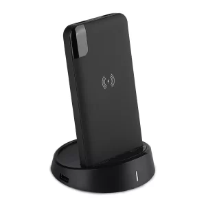Външна батерия с безжично зареждане Power Bank 8000 mAh + зарядна станция, черна, VT-3509 V-TAC | AVStore