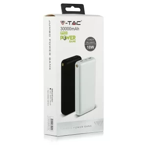 Външна батерия Power Bank USB C, Micro USB 30000 mAh VT-3502 V-TAC черна | AVStore