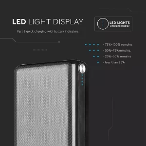 Външна батерия Power Bank USB C, Micro USB 30000 mAh VT-3502 V-TAC черна | AVStore