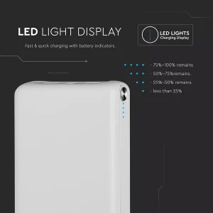 Външна батерия Power Bank USB C, Micro USB 30000 mAh VT-3502 V-TAC бяла | AVStore