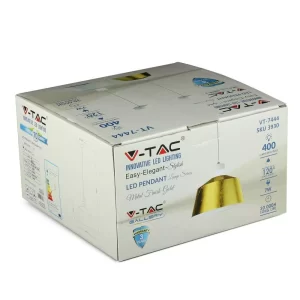 LED пендел акрил златен абажур 7W 3000K V-TAC VT-7444 | AVStore