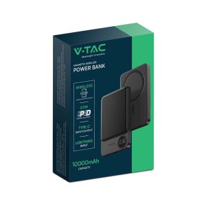 Външна батерия с безжично зареждане V-TAC 10000mAh Wireless Fast Charge 15W | AVStore