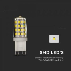 LED крушка 3W G9 6500K Samsung чип VT-204 V-TAC | AVStore