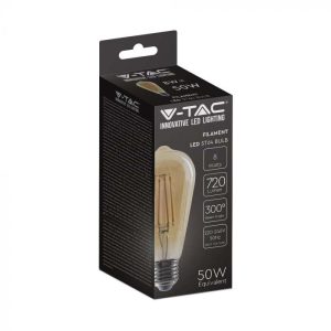 LED крушка 8W E27 2200K филамент VT-1968 V-TAC | AVStore