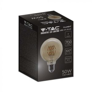 LED крушка 8W E27 2200K филамент VT-2019 V-TAC | AVStore