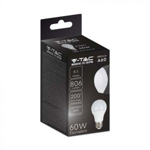 LED крушка 8.5W E27 3000K VT-2099 V-TAC | AVStore