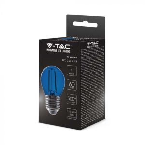 LED синя крушка 2W E27 филамент VT-2132 V-TAC | AVStore
