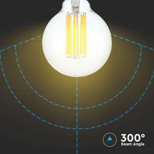 LED крушка 6W G95 3000K филамент VT-1993 V-TAC E27 | AVStore