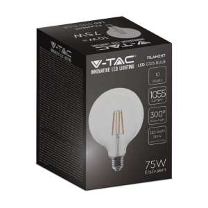 LED крушка 10W G125 6500K филамент VT-1979 V-TAC E27 | AVStore