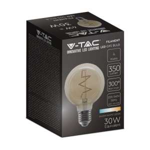 LED крушка 4W G95 2200K филамент VT-2024 V-TAC E27 | AVStore