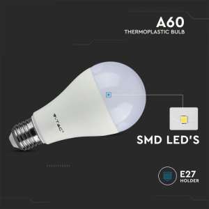 3 броя LED крушка 8.5W A60 6500K VT-1900 V-TAC E27 | AVStore
