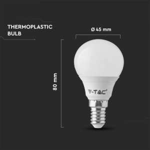 3 броя LED крушка 4.5W P45 3000K VT-2156 V-TAC E14 | AVStore
