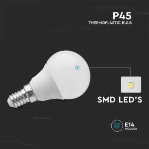 LED крушка 6.5W P45 4000K Samsung чип VT-270 V-TAC E14 | AVStore
