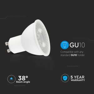 LED луничка 7.5W GU10 3000K Samsung чип VT-291 V-TAC | AVStore