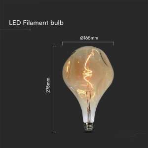 LED крушка 4W A165S 2700K Амбър филамент спирала VT-2269 V-TAC E27 | AVStore