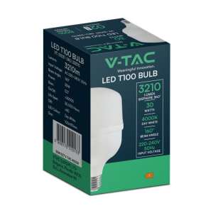 LED крушка 30W T100 6500K VT-21031 V-TAC E27 с адаптер за E40 | AVStore