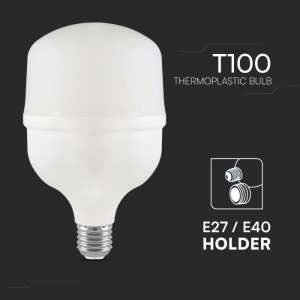 LED крушка 30W T100 6500K VT-21031 V-TAC E27 с адаптер за E40 | AVStore