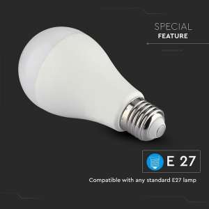 LED крушка SMART 15W A65 RGB+WW+CW Wi-Fi управление VT-5117 V-TAC E27 | AVStore