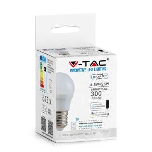LED крушка SMART 5W G45 RGB+WW-CW Wi-Fi управление VT-5124 V-TAC E27 | AVStore