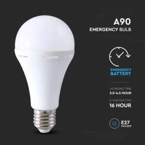 LED крушка аварийна 15W A90 4000K VT-51015 V-TAC E27 | AVStore