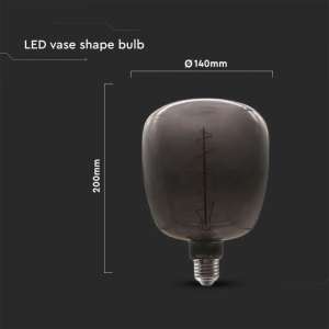 LED крушка 4W 2200K Ваза черен филамент VT-2264 V-TAC E27 | AVStore