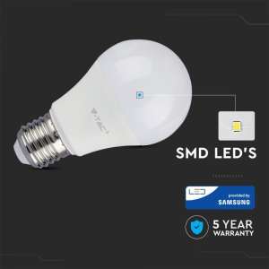 LED крушка 6.5W A60 6400K Samsung чип VT-265 V-TAC E27 A++ | AVStore