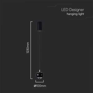 LED пендел висящ Ø100mm 9W 4000K V-TAC VT-7830 черен | AVStore