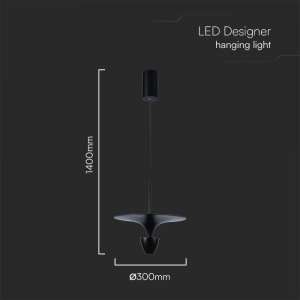 LED пендел Ø300mm 9W 3000K V-TAC VT-7832 черен | AVStore