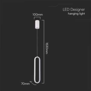LED пендел висящ 13W 3000K V-TAC VT-7829 бял | AVStore