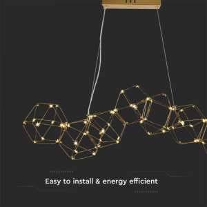 LED пендел златист 28W 3000K V-TAC VT-7918 | AVStore