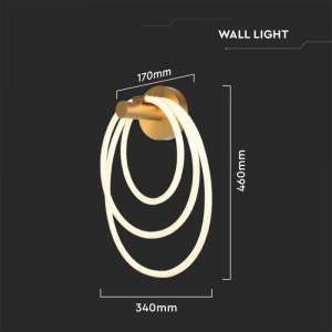 LED пендел за стена златен 37W 3000K V-TAC VT-7927 | AVStore