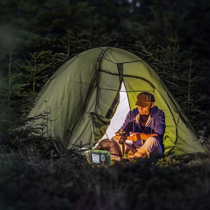 20039-a1 LED прожектор 20W 4000K вградена батерия VT-20-R V-TAC черен/зелен | AVStore